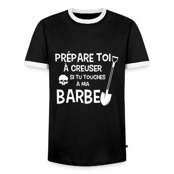 Cadeau pour barbu qui aime sa barbe - T-shirt contrasté Homme - noir/blanc - Devant - AI Model Female 172 light (172cm) & AI Model Male 178 light (178cm)