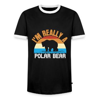 Grizzly Baer Braunbaer Natur Wald Geschenk 39 - Männer Kontrast-T-Shirt - Schwarz/Weiß - Vorne - AI Model Female 172 light (172cm) & AI Model Male 178 light (178cm)