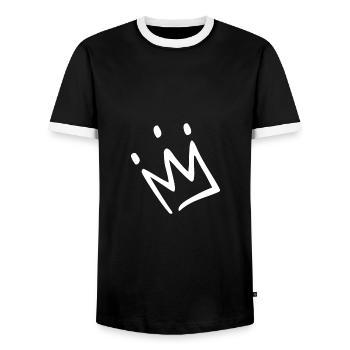 Couronne blanche - T-shirt contrasté Homme - noir/blanc - Devant - AI Model Female 172 light (172cm) & AI Model Male 178 light (178cm)