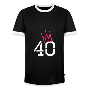 40 - T-shirt contrasté Homme - noir/blanc - Devant - AI Model Female 172 light (172cm) & AI Model Male 178 light (178cm)