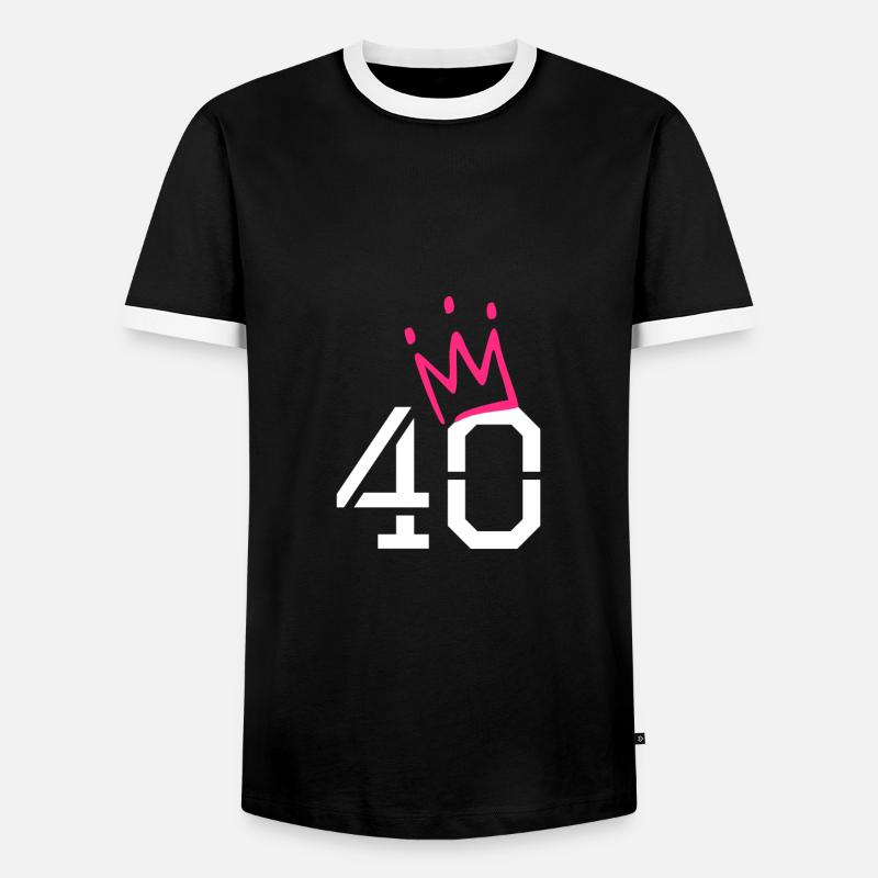 40 - Männer Kontrast-T-Shirt - Schwarz/Weiß