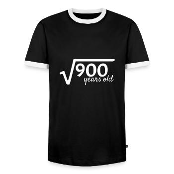 30 year old root math - Men's Ringer Shirt - black/white - Front - AI Model Female 172 light (172cm) & AI Model Male 178 light (178cm)