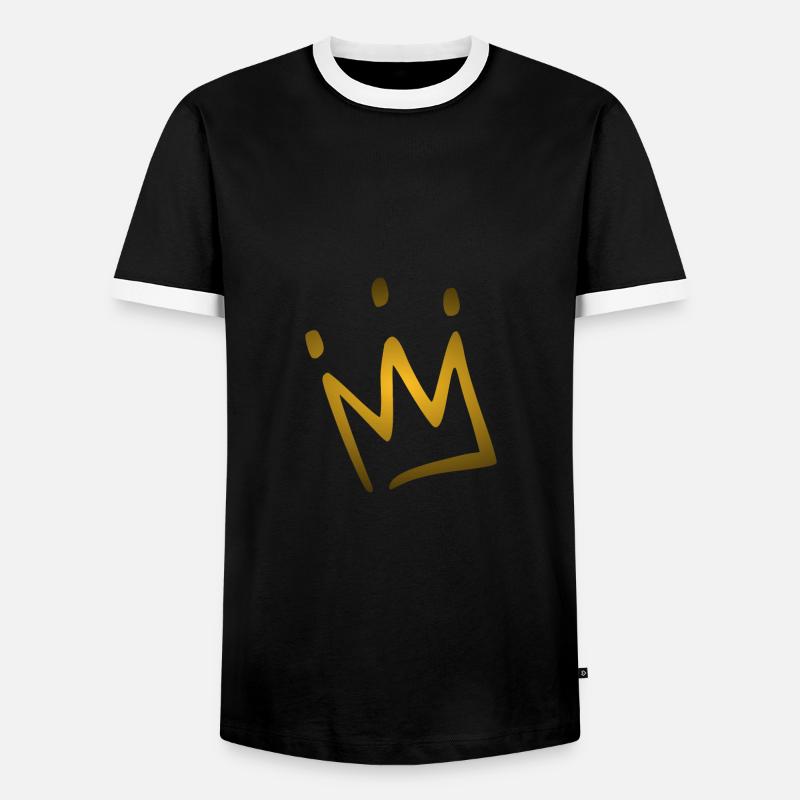 Krone - Männer Kontrast-T-Shirt - Schwarz/Weiß