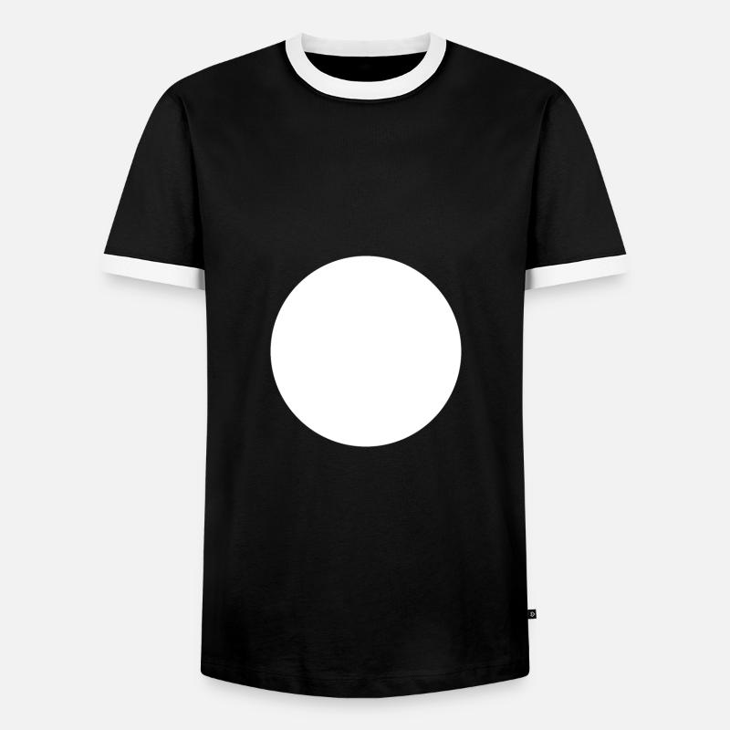 Circle white - Men's Ringer Shirt - black/white