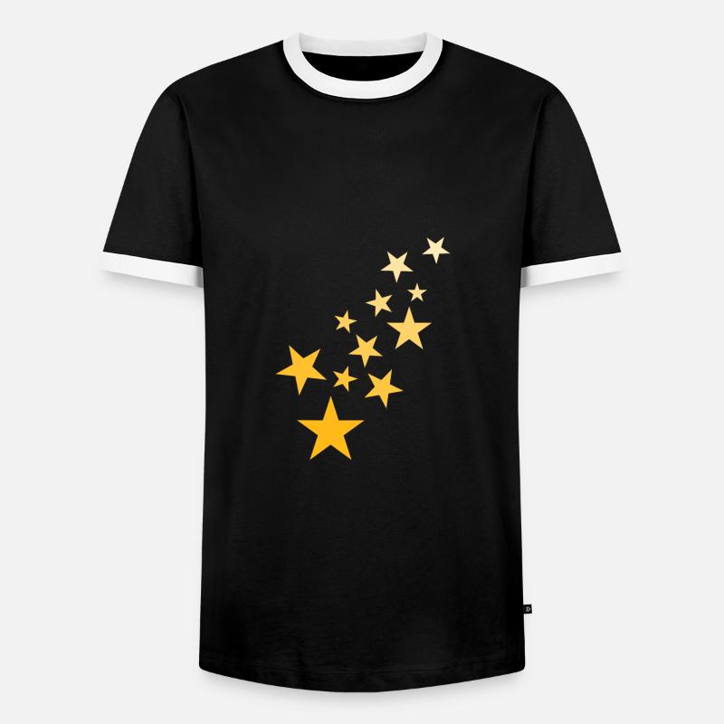 Star asterisk pattern starry sky - Men's Ringer Shirt - black/white