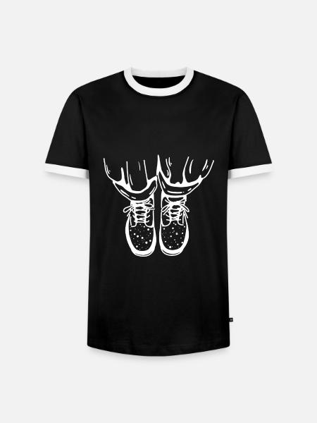 Coole Schuhe - Männer Kontrast-T-Shirt - Schwarz/Weiß