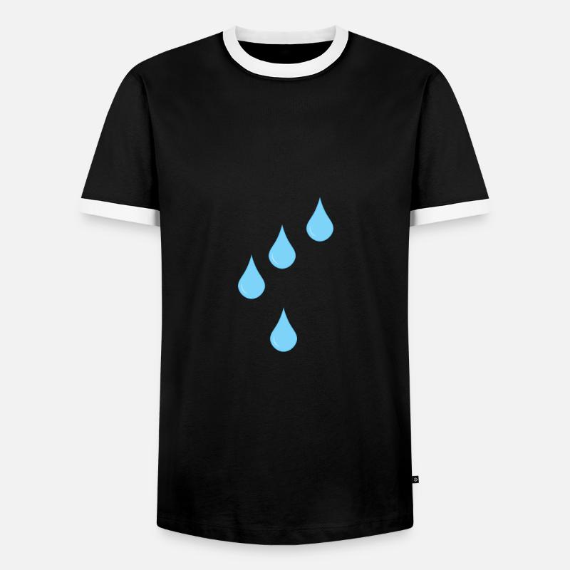 Raindrops icon rain drops - Men's Ringer Shirt - black/white