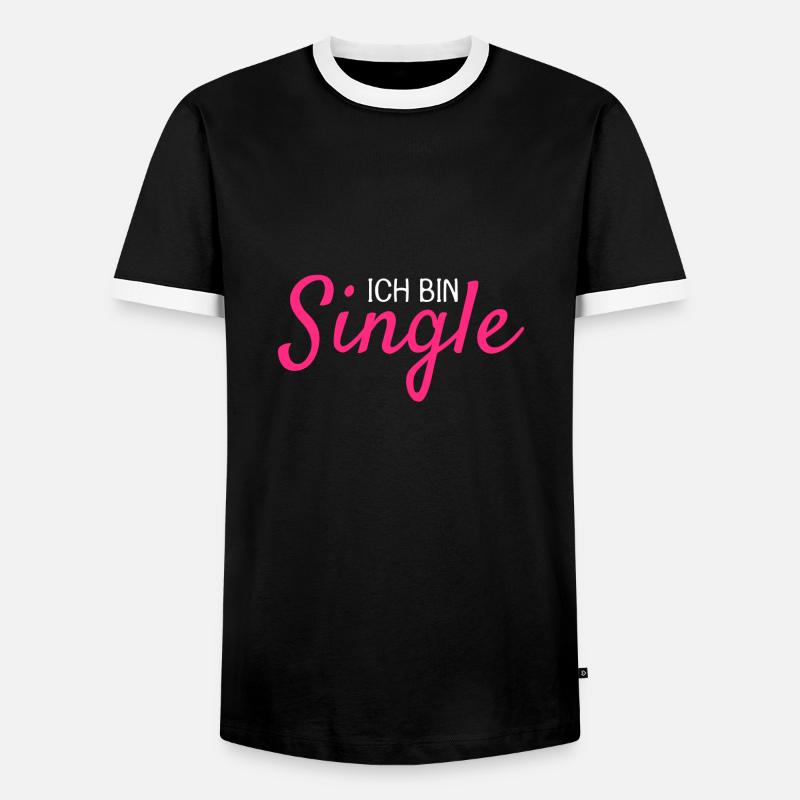 Ich bin Single - Männer Kontrast-T-Shirt - Schwarz/Weiß