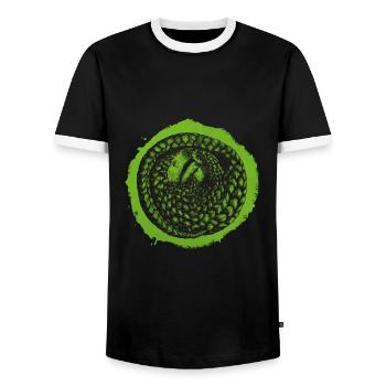 Pangolin grün - Männer Kontrast-T-Shirt - Schwarz/Weiß - Vorne - AI Model Female 172 light (172cm) & AI Model Male 178 light (178cm)
