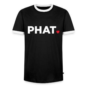 Phat - Men's Ringer Shirt - black/white - Front - AI Model Female 172 light (172cm) & AI Model Male 178 light (178cm)