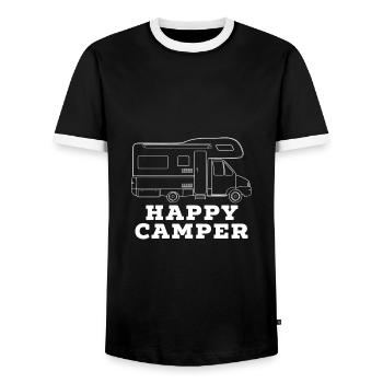 campeur - T-shirt contrasté Homme - noir/blanc - Devant - AI Model Female 172 light (172cm) & AI Model Male 178 light (178cm)