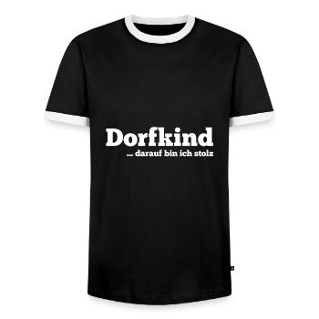 Dorfkind - Männer Kontrast-T-Shirt - Schwarz/Weiß - Vorne - AI Model Female 172 light (172cm) & AI Model Male 178 light (178cm)
