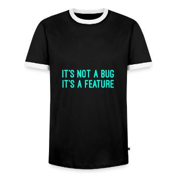 Fonction de bogue d'informaticien - T-shirt contrasté Homme - noir/blanc - Devant - AI Model Female 172 light (172cm) & AI Model Male 178 light (178cm)