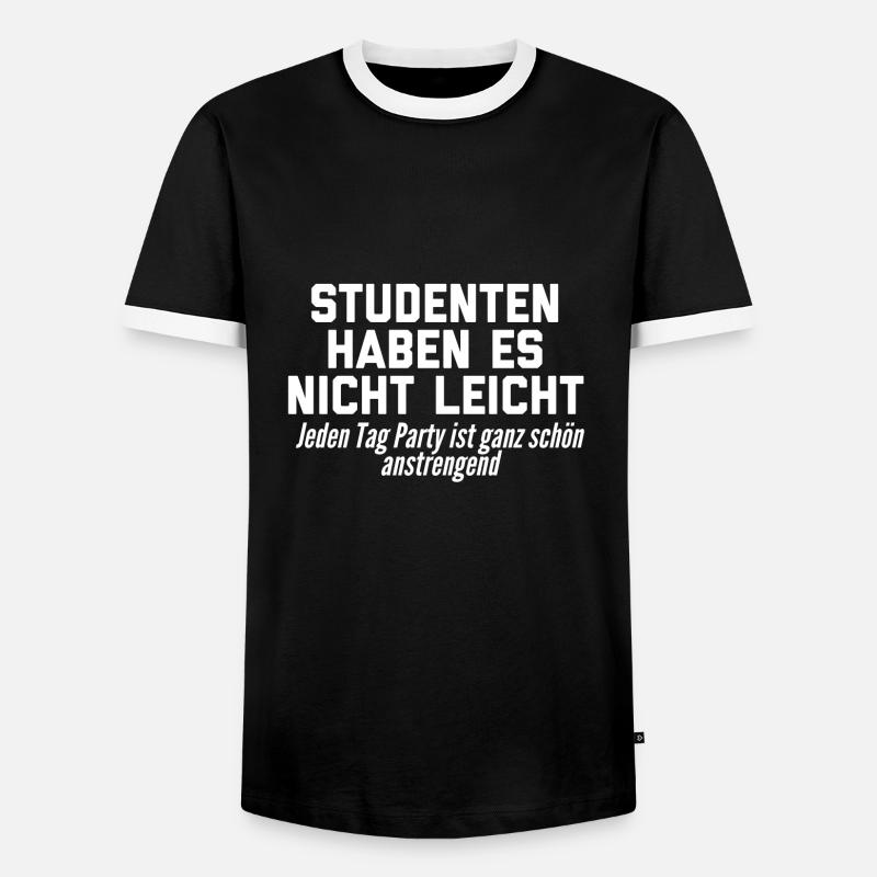 Student - Männer Kontrast-T-Shirt - Schwarz/Weiß