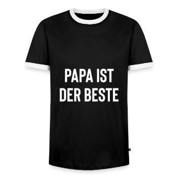 Bester Papa - Männer Kontrast-T-Shirt - Schwarz/Weiß - Vorne - AI Model Female 172 light (172cm) & AI Model Male 178 light (178cm)
