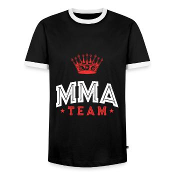 Mma Team - Männer Kontrast-T-Shirt - Schwarz/Weiß - Vorne - AI Model Female 172 light (172cm) & AI Model Male 178 light (178cm)