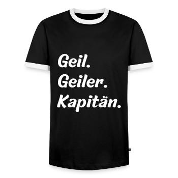 Geil. Geiler. Kapitän - Männer Kontrast-T-Shirt - Schwarz/Weiß - Vorne - AI Model Female 172 light (172cm) & AI Model Male 178 light (178cm)