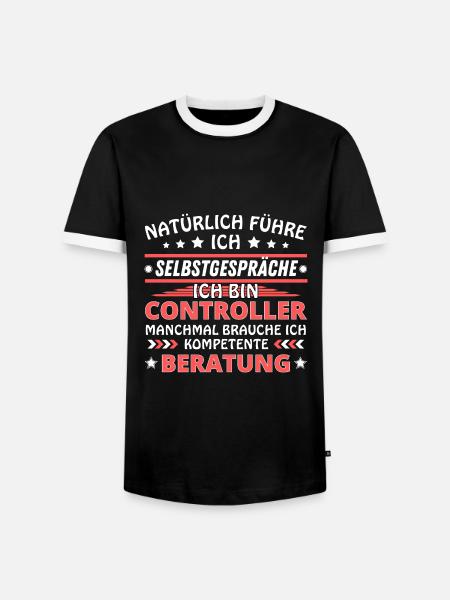 Ich führe Selbstgespräche - Controller Edition - Männer Kontrast-T-Shirt - Schwarz/Weiß
