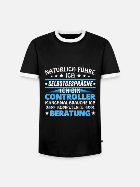 Ich führe Selbstgespräche - Controller Edition - Männer Kontrast-T-Shirt - Schwarz/Weiß