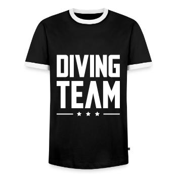 Diving Team - Men's Ringer Shirt - black/white - Front - AI Model Female 172 light (172cm) & AI Model Male 178 light (178cm)