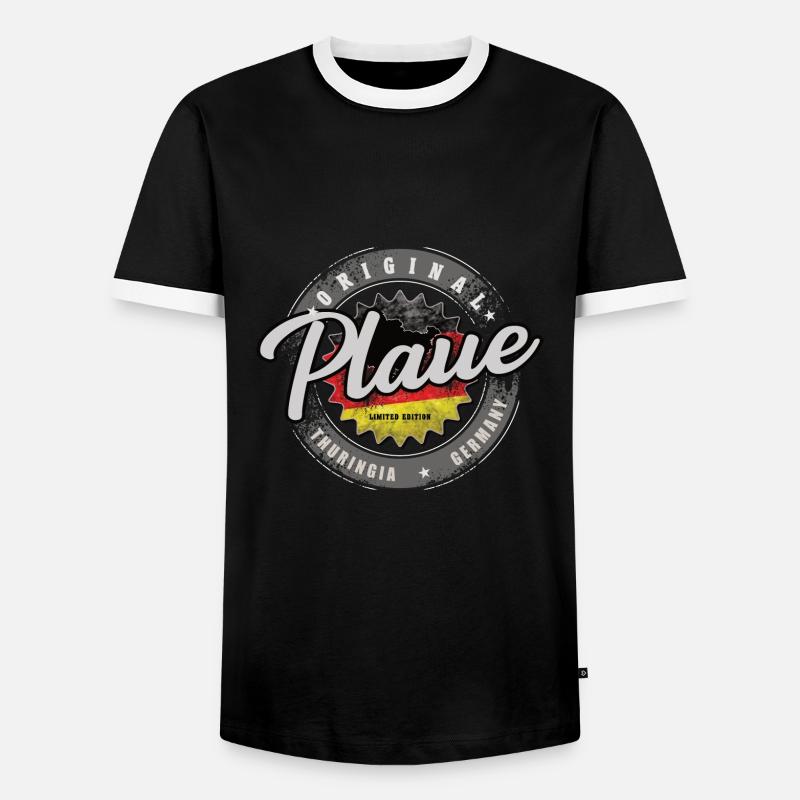 Original Germany Thüringen Plaue - Männer Kontrast-T-Shirt - Schwarz/Weiß