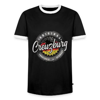 Original Germany Thüringen Creuzburg - Männer Kontrast-T-Shirt - Schwarz/Weiß - Vorne - AI Model Female 172 light (172cm) & AI Model Male 178 light (178cm)