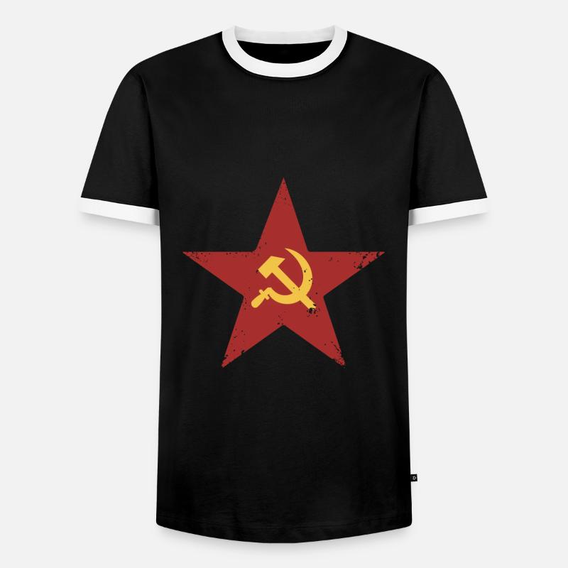 Soviet retro Design - Männer Kontrast-T-Shirt - Schwarz/Weiß