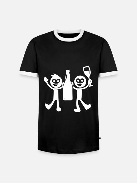 Strichmännchen Junggesellenabschied - Männer Kontrast-T-Shirt - Schwarz/Weiß