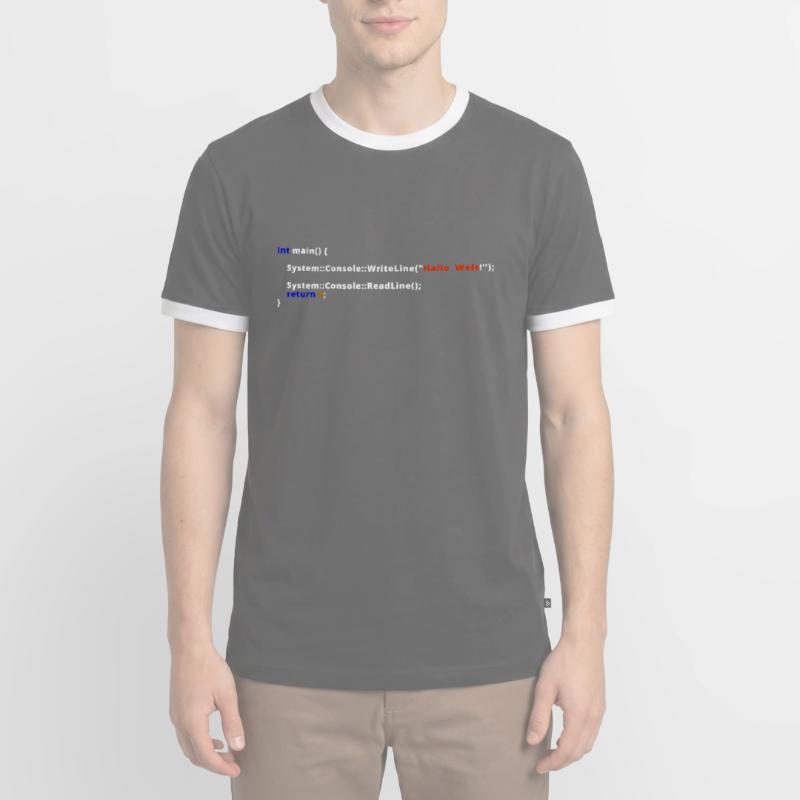 Programmierer Admin IT Code Nerd Hallo Welt EDV Männer Kontrast-T-Shirt
