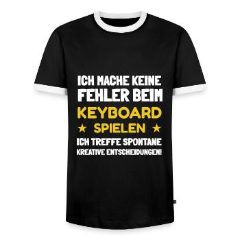 Keyboarder - Männer Kontrast-T-Shirt - Schwarz/Weiß - Vorne - AI Model Female 172 light (172cm) & AI Model Male 178 light (178cm)
