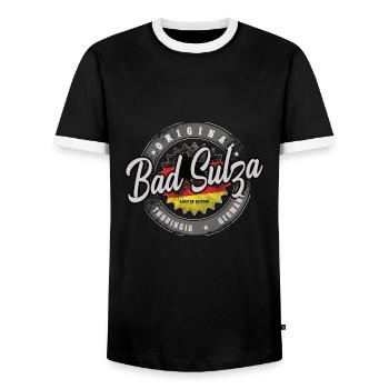 Original Germany Thuringia Bad Sulza - Men's Ringer Shirt - black/white - Front - AI Model Female 172 light (172cm) & AI Model Male 178 light (178cm)