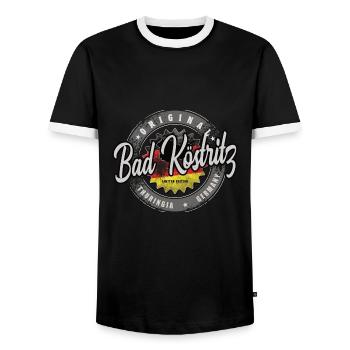 Original Germany Thuringia Bad Köstritz - Men's Ringer Shirt - black/white - Front - AI Model Female 172 light (172cm) & AI Model Male 178 light (178cm)