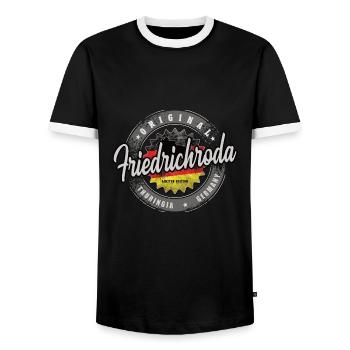 Original Germany Thüringen Friedrichroda - Männer Kontrast-T-Shirt - Schwarz/Weiß - Vorne - AI Model Female 172 light (172cm) & AI Model Male 178 light (178cm)