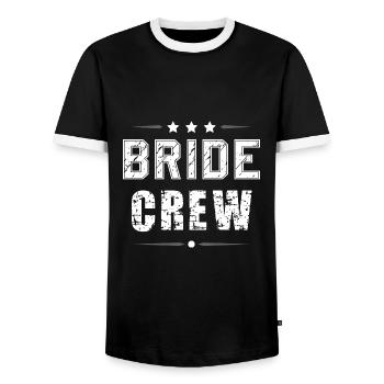 Bride Crew - Men's Ringer Shirt - black/white - Front - AI Model Female 172 light (172cm) & AI Model Male 178 light (178cm)