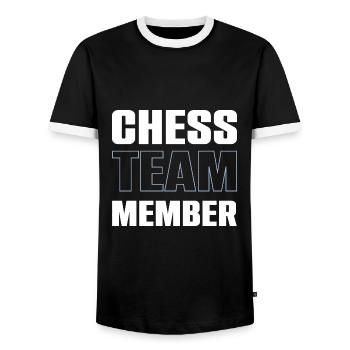 Chess Team - Men's Ringer Shirt - black/white - Front - AI Model Female 172 light (172cm) & AI Model Male 178 light (178cm)