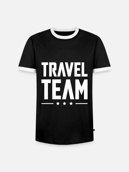Travel Team - Männer Kontrast-T-Shirt - Schwarz/Weiß