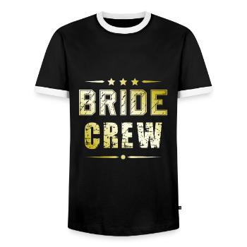 Bride Crew - Men's Ringer Shirt - black/white - Front - AI Model Female 172 light (172cm) & AI Model Male 178 light (178cm)