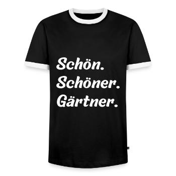 Schön. Schöner. Gärtner - Männer Kontrast-T-Shirt - Schwarz/Weiß - Vorne - AI Model Female 172 light (172cm) & AI Model Male 178 light (178cm)