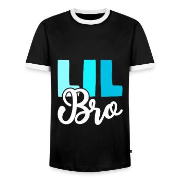 LIL BRO Brother Siblings - Men's Ringer Shirt - black/white - Front - AI Model Female 172 light (172cm) & AI Model Male 178 light (178cm)