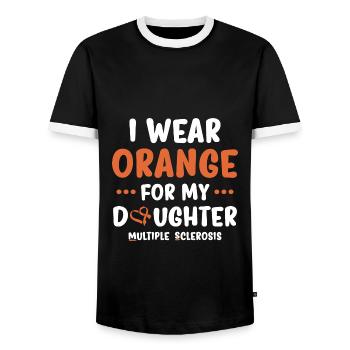 I Wear Orange For My Daughter Multiple Sklerose MS - Männer Kontrast-T-Shirt - Schwarz/Weiß - Vorne - AI Model Female 172 light (172cm) & AI Model Male 178 light (178cm)