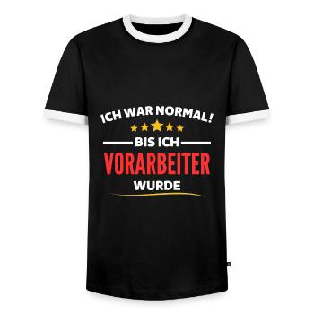 Ich war normal bis ich Vorarbeiter wurde - Männer Kontrast-T-Shirt - Schwarz/Weiß - Vorne - AI Model Female 172 light (172cm) & AI Model Male 178 light (178cm)