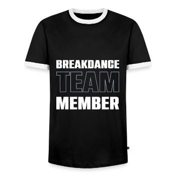 Breakdance Team - Men's Ringer Shirt - black/white - Front - AI Model Female 172 light (172cm) & AI Model Male 178 light (178cm)