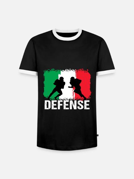 American Football Italien Defense - Männer Kontrast-T-Shirt - Schwarz/Weiß