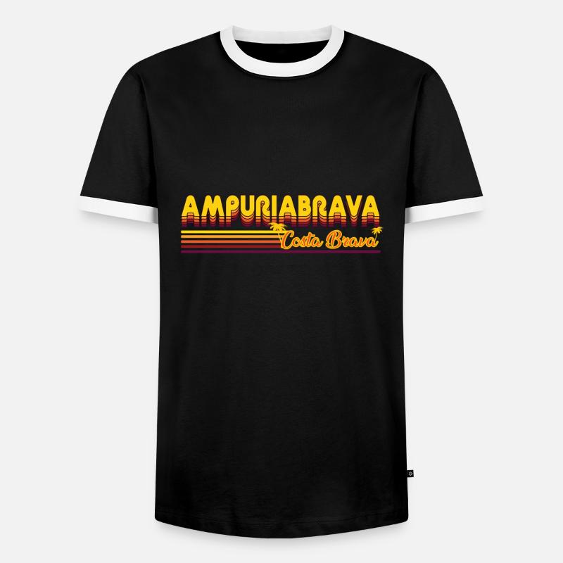 Ampuriabrava oder auch Empuriabrava Design - Männer Kontrast-T-Shirt - Schwarz/Weiß