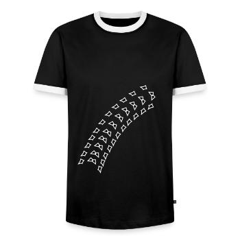 spur - Männer Kontrast-T-Shirt - Schwarz/Weiß - Vorne - AI Model Female 172 light (172cm) & AI Model Male 178 light (178cm)