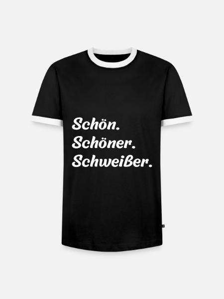 Schön. Schöner. Schweißer - Männer Kontrast-T-Shirt - Schwarz/Weiß
