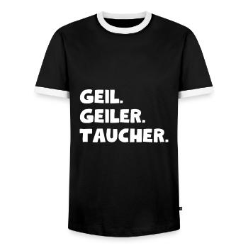 Geil. Geiler. Taucher - Männer Kontrast-T-Shirt - Schwarz/Weiß - Vorne - AI Model Female 172 light (172cm) & AI Model Male 178 light (178cm)
