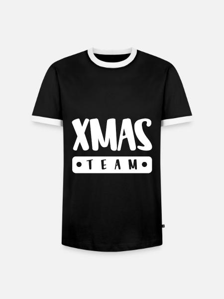 Xmas Team - Männer Kontrast-T-Shirt - Schwarz/Weiß
