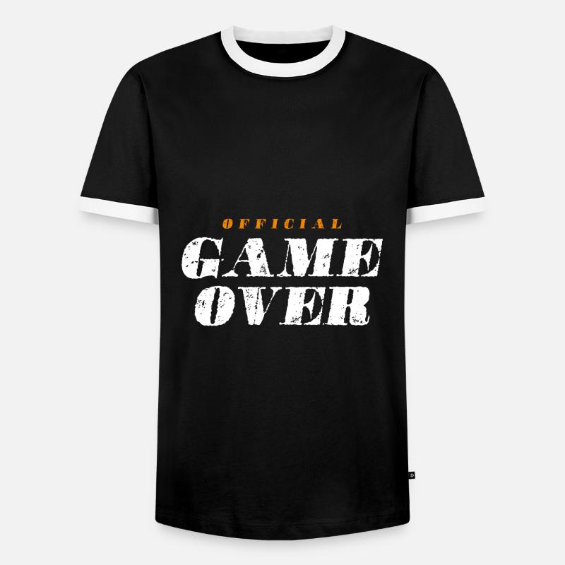 Game Over Spruch - Männer Kontrast-T-Shirt - Schwarz/Weiß
