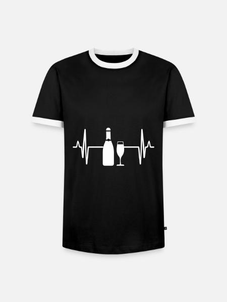 Rotwein Puls - Männer Kontrast-T-Shirt - Schwarz/Weiß